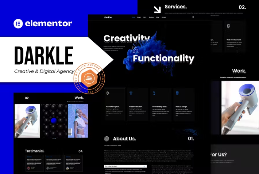Darkle – 创意和数字代理 Elementor 模板工具包