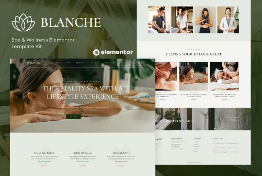 Blanche – Spa & Wellness Elementor 模板套件