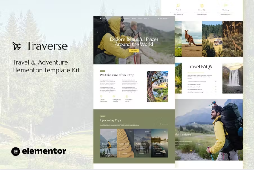 Traverse – 旅行社 Elementor 模板套件