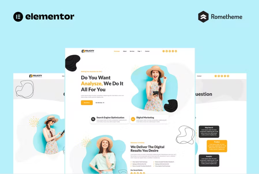 Felicity – SEO 和数字营销 Elementor Pro 完整站点模板套件