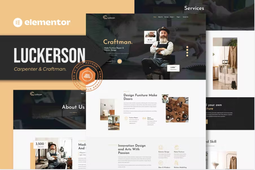 Luckerson – Carpenter & Craftman Elementor 模板套件