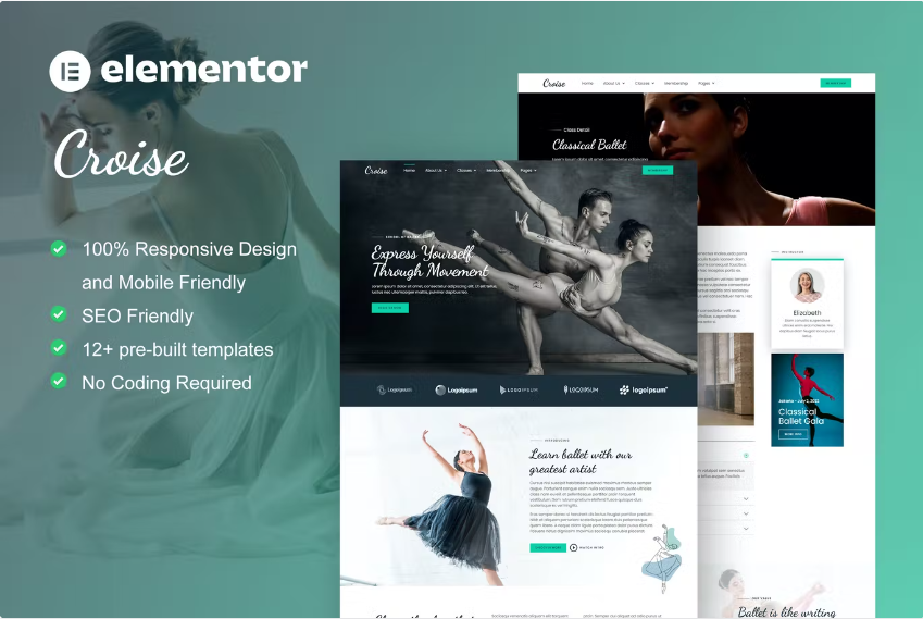 Croise – Ballet & Dance School Elementor Pro 模板套件