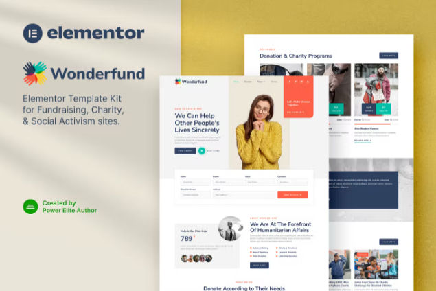 Wonderfund – 筹款和慈善 Elementor 模板套件