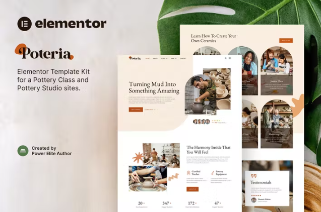 Poteria – 陶艺课和 Studio Elementor 模板套件 所有项目/ WordPress /模板工具包