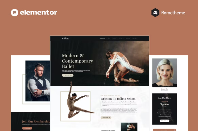 Balleto – Ballet School Elementor Pro 完整站点模板套件