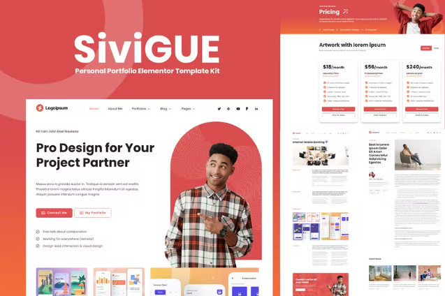 SiviGUE – 个人投资组合 Elementor 模板工具包