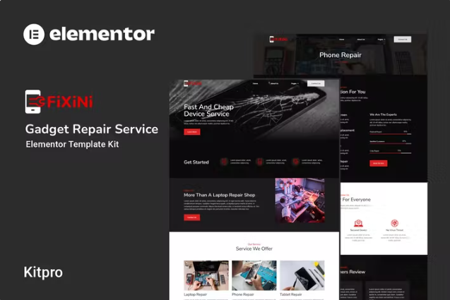 Fixini – 小工具维修服务 Elementor 模板套件