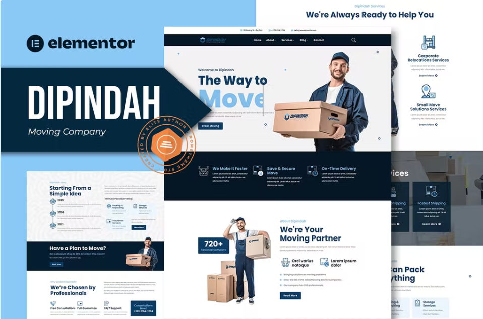 Dipindah – 搬家公司 Elementor 模板套件