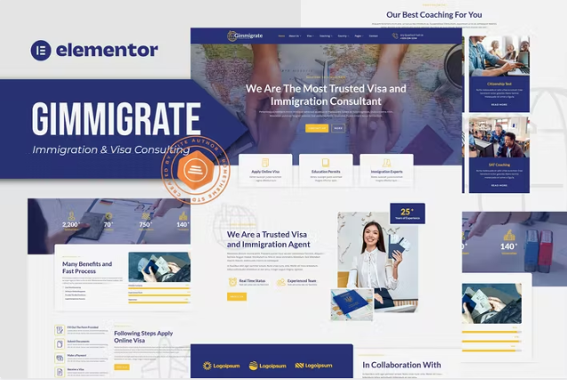 Gimmigrate – 移民和签证咨询 Elementor 模板工具包