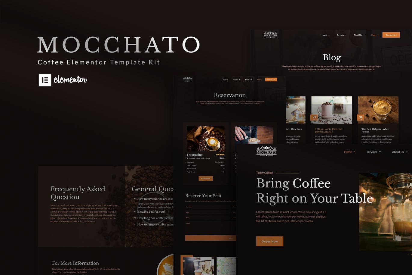 Mocchato – 咖啡店 Elementor Template Kit