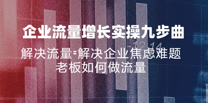 企业流量增长实战九步曲，解决流量=解决企业焦虑难题，老板如何做流量