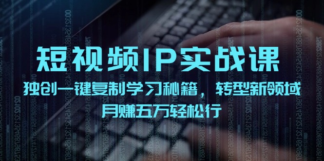 短视频 IP实战课，独创一键复制学习秘籍，转战新领域，月赚五万轻松行