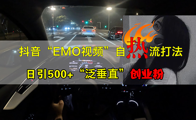 抖音EMO视频自热打法，日引500+“泛垂直”创业粉